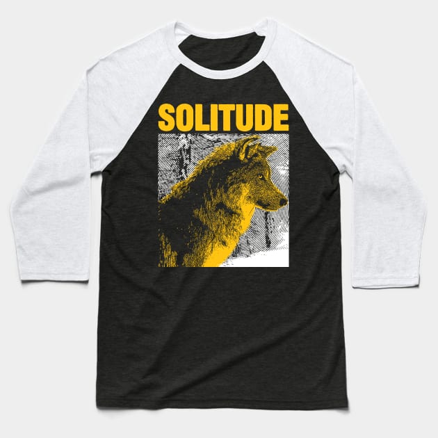 Solitude Wolf Baseball T-Shirt by giovanniiiii